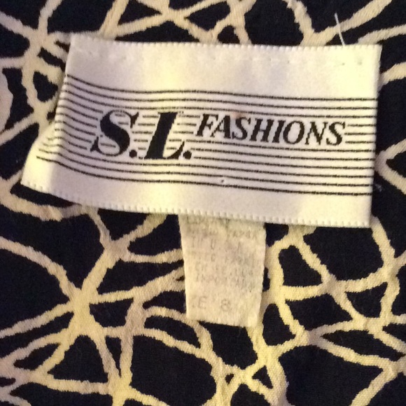 Vintage black & cream squiggles wrap dress size 8 - Picture 2 of 8